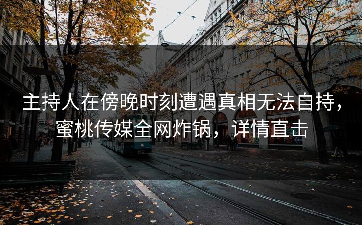 主持人在傍晚时刻遭遇真相无法自持,蜜桃传媒全网炸锅,详情直击 主持人在傍晚时刻遭遇真相无法自持,蜜桃传媒全网炸锅,详情直击