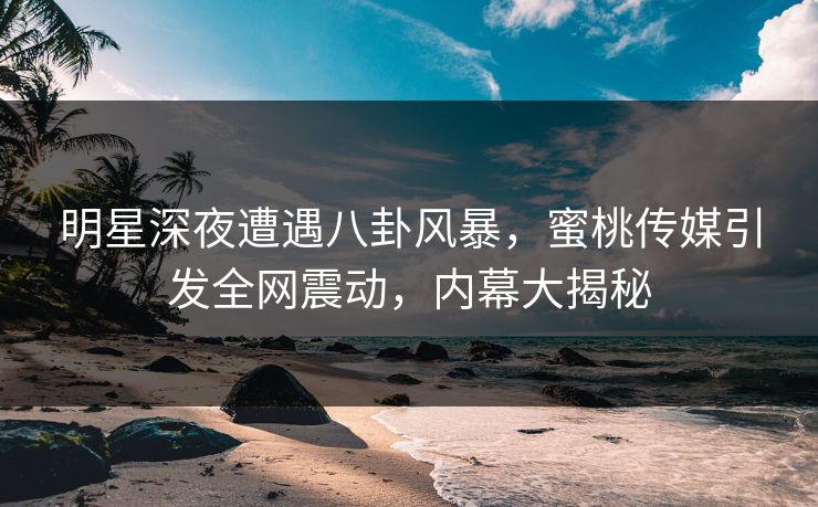 明星深夜遭遇八卦风暴,蜜桃传媒引发全网震动,内幕大揭秘 明星深夜遭遇八卦风暴,蜜桃传媒引发全网震动,内幕大揭秘