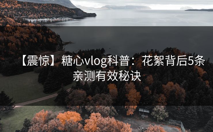 【震惊】糖心vlog科普：花絮背后5条亲测有效秘诀